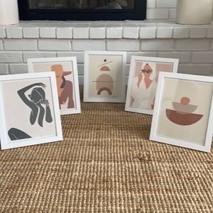 Super cute posters with white frames! All 5 sold together as a set.